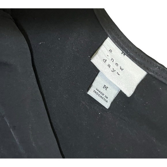 Satin Black Triangle Deep V Neck Slip Cocktail Dress Women’s Size M - Picture 9 of 11